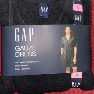 GAP Black Crinkle Gauze Dress